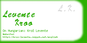 levente kroo business card