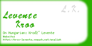 levente kroo business card